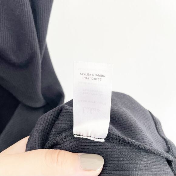 LULUS Go With You Black Ribbed Ruched Cutout Bodycon Dress Size Medium - Picture 6 of 10